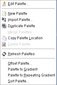 The “Palettes” pop-menu