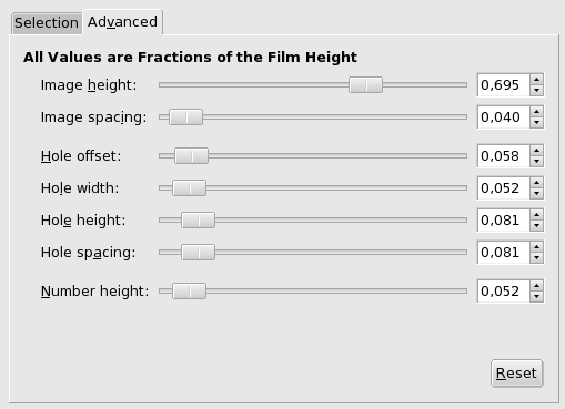 “Film” filter options (Advanced)