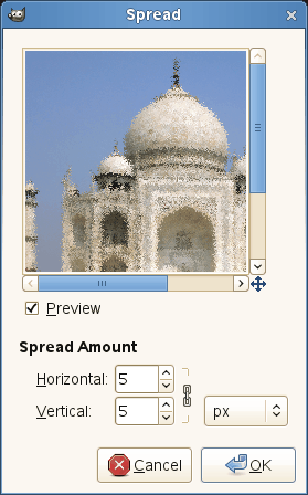 “Spread” filter options