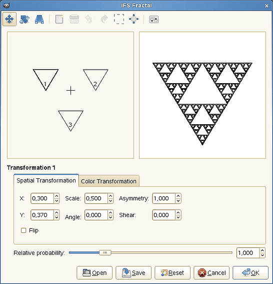 “IFS Fractal” filter options