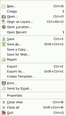 The File menu