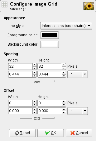 The “Configure grid” dialog