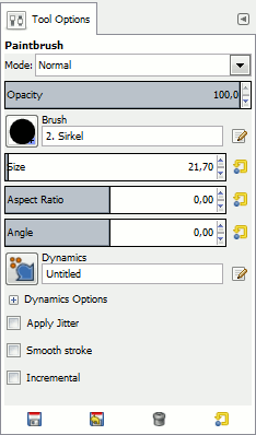 Paintbrush tool options