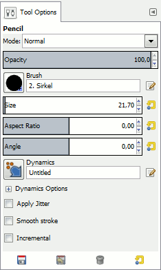 “Pencil” Tool options