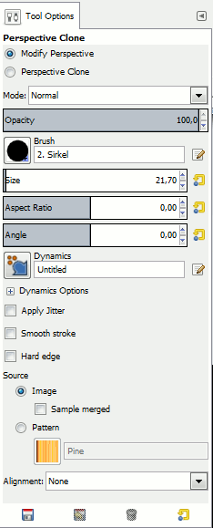 Perspective Clone tool options