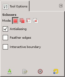 Tool Options for the Intelligent Scissors