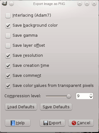 The “Export Image as PNG” dialog